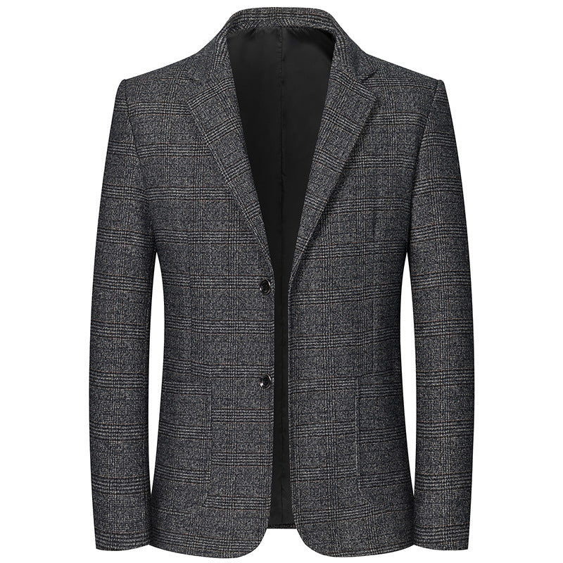 Herren Tailliertes Glencheck-Sakko im City‑Blazer‑Stil mit leichter Innenfütterung Drune