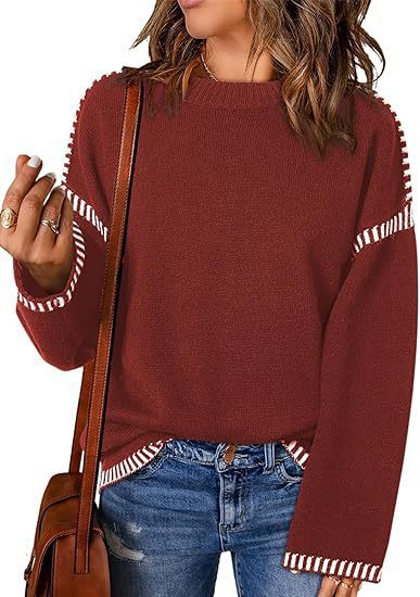 Damen modischer Pullover mit strukturiertem Material und streifenförmigen Details Drune