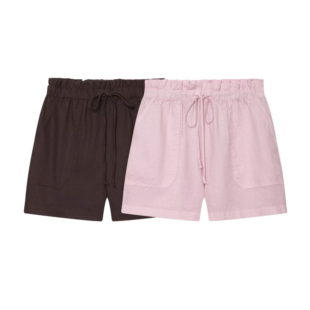 Damen bequeme Freizeitshorts mit elastischem Bund und praktischen Seitentaschen Drune