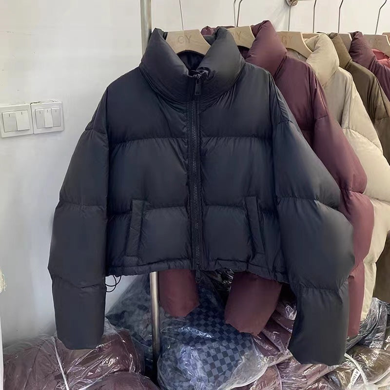 Damen Kurze wattierte Funktionsjacke mit hohem Kragen und seitlichen Taschen Drune