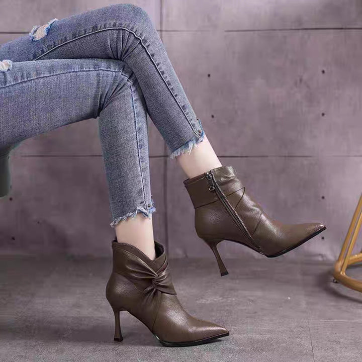 Damen Elegante Stiefeletten mit Schleifen-Detail Drune