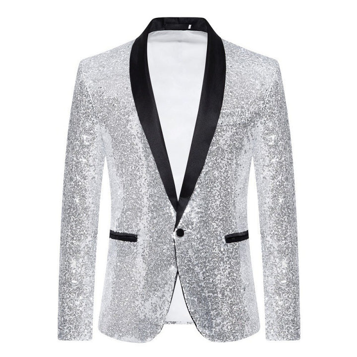Herren eleganter Paillettenblazer mit luxuriösen Details Drune