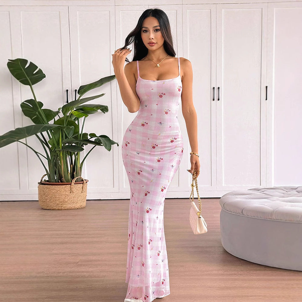 Damen Langarm Maxikleid mit floralem Muster Drune