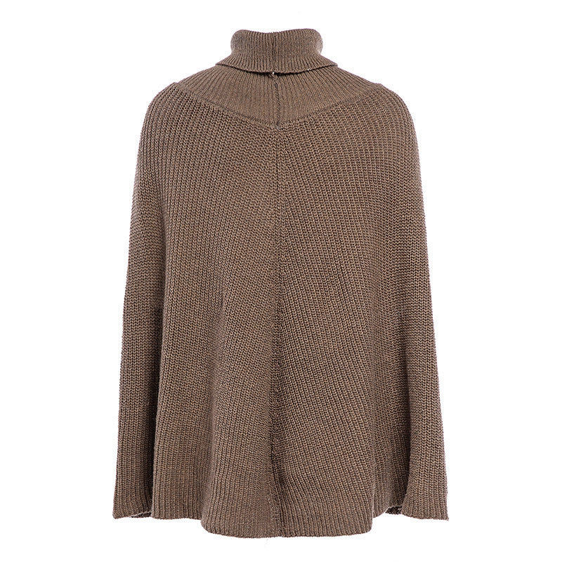 Damen Oversized Strickpullover mit hohem Kragen und strukturiertem Design Drune