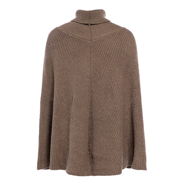 Damen Oversized Strickpullover mit hohem Kragen und strukturiertem Design Drune