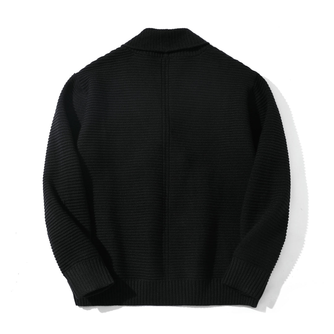Damen Doppelreihige Strickcardigan mit Schalkragen und Strukturstrick Drune