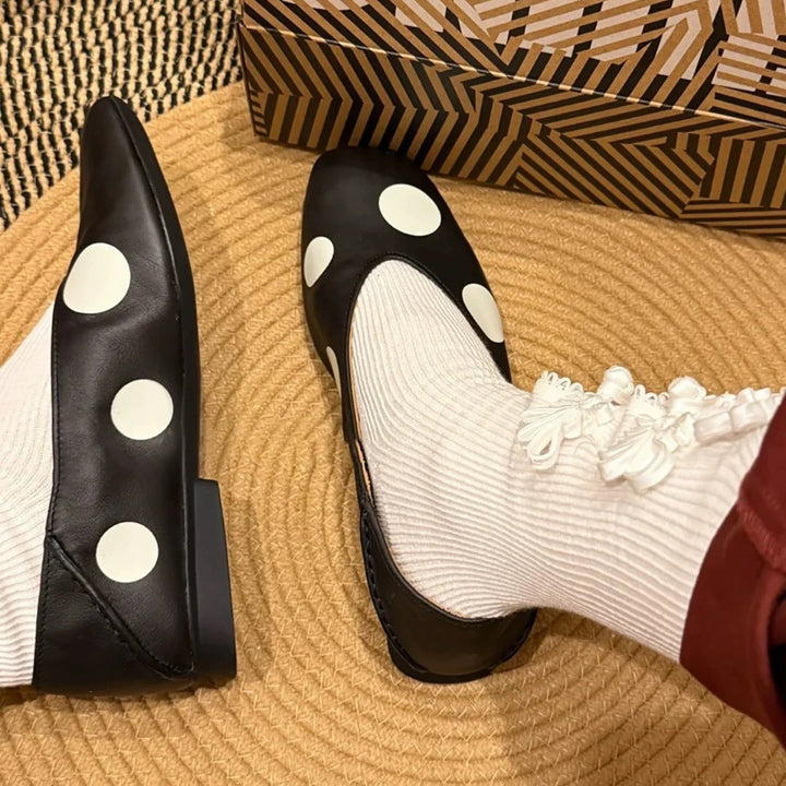 Damen Ballerinas mit modischem Punktedesign und flexibler Sohle Drune