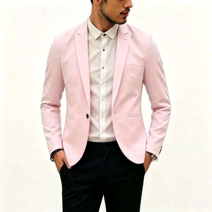Herren Zweiteiliges Slim‑Fit Anzugset mit schmalem Revers und Stretchgewebe Drune