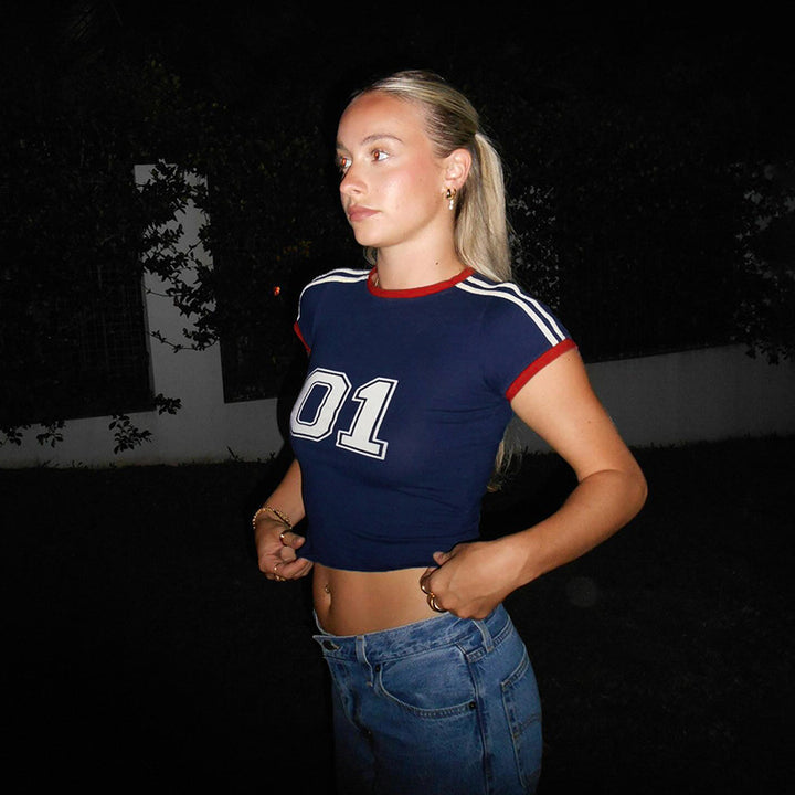 Damen asymmetrisches Kurzarmoberteil mit lässigem Schnitt und Kapuzendetail Drune