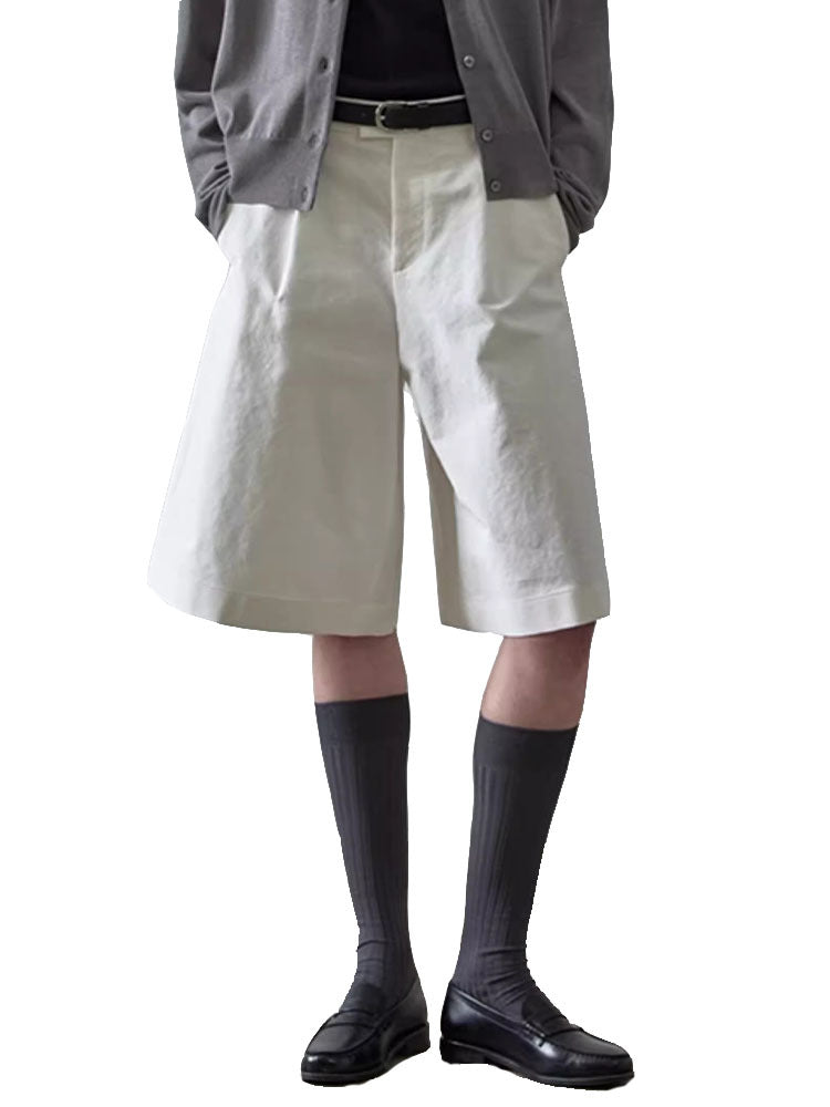 Damen weite Shorts mit Bundfalten und seitlichen Eingrifftaschen Drune