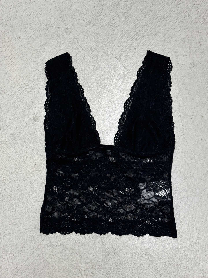 Damen Spitzen-Bustier mit tiefem V-Ausschnitt und eleganten Rüschendetails Drune
