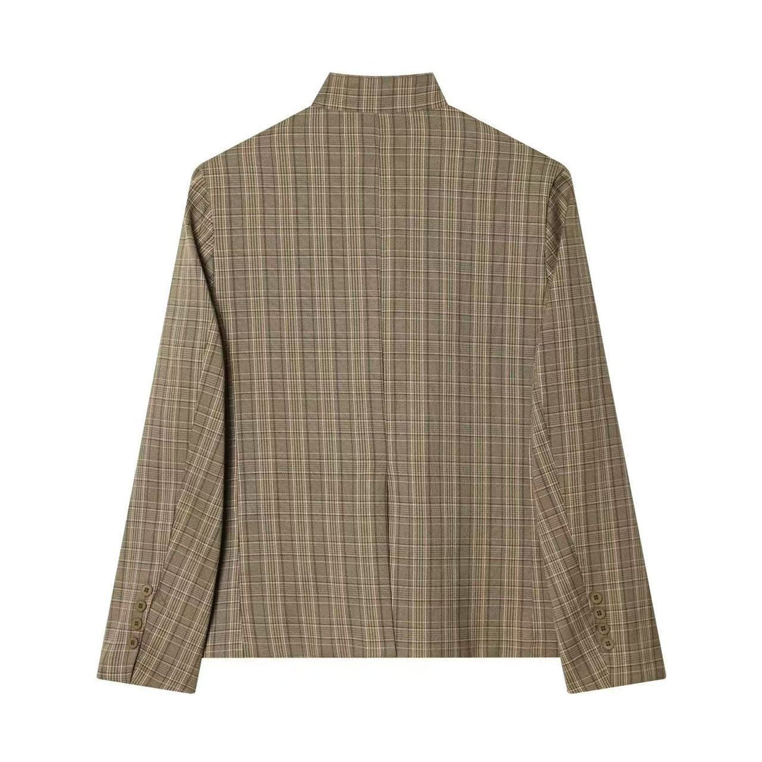 Damen Kurzblazer mit Stehkragen, asymmetrischer Knopfblende und Pattentaschen Drune
