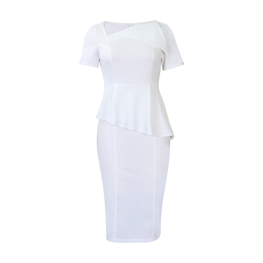 Damen Etuikleid mit voluminösem Schößchen und elegantem Schnitt Drune