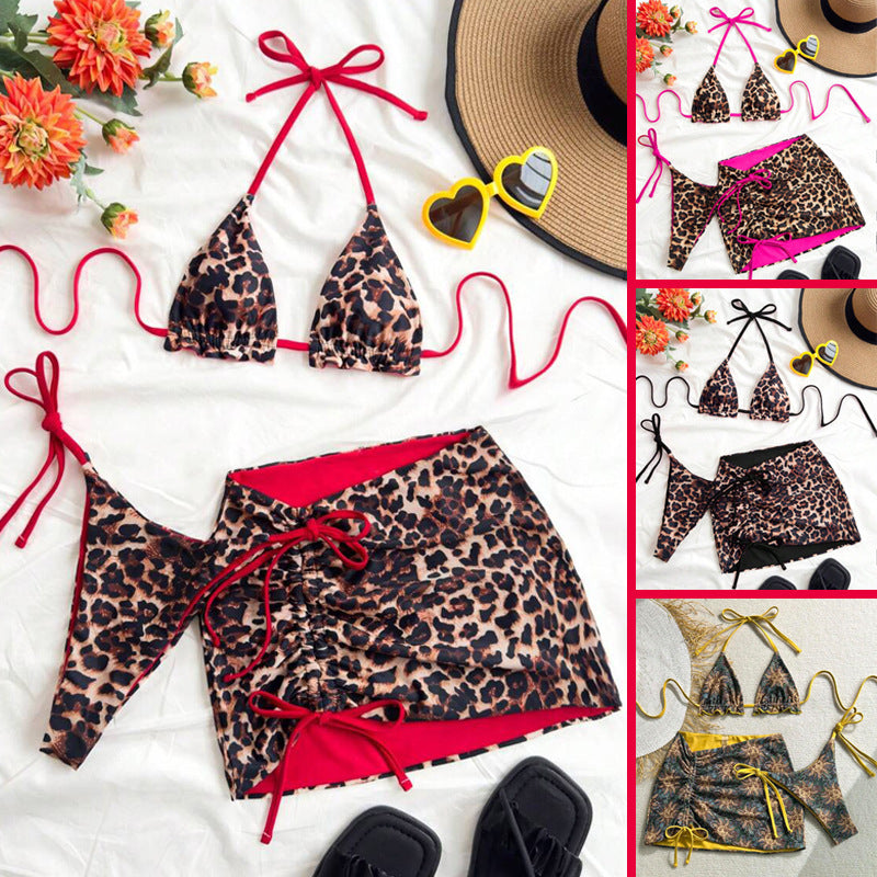 Damen Triangel-Bikini-Set mit rüschenfreien Details und Wickelrock Drune