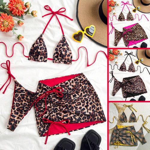 Damen Triangel-Bikini-Set mit rüschenfreien Details und Wickelrock Drune