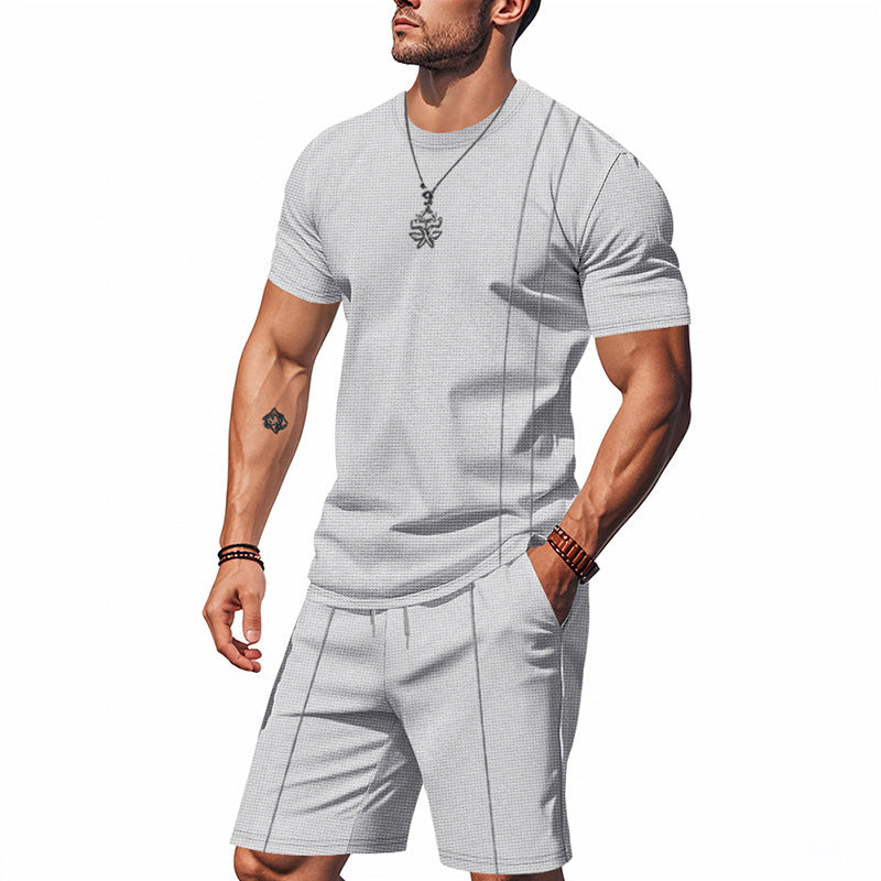 Herren Sportliches Kurzarm- und Shorts-Set aus atmungsaktivem Material Drune