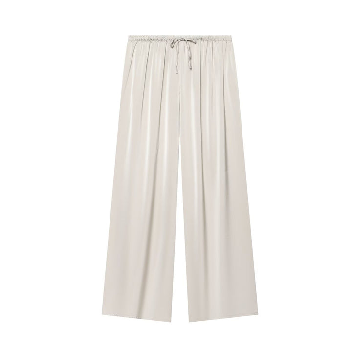 Damen Weite Satin-Palazzohose mit elastischem Tunnelzugbund Drune