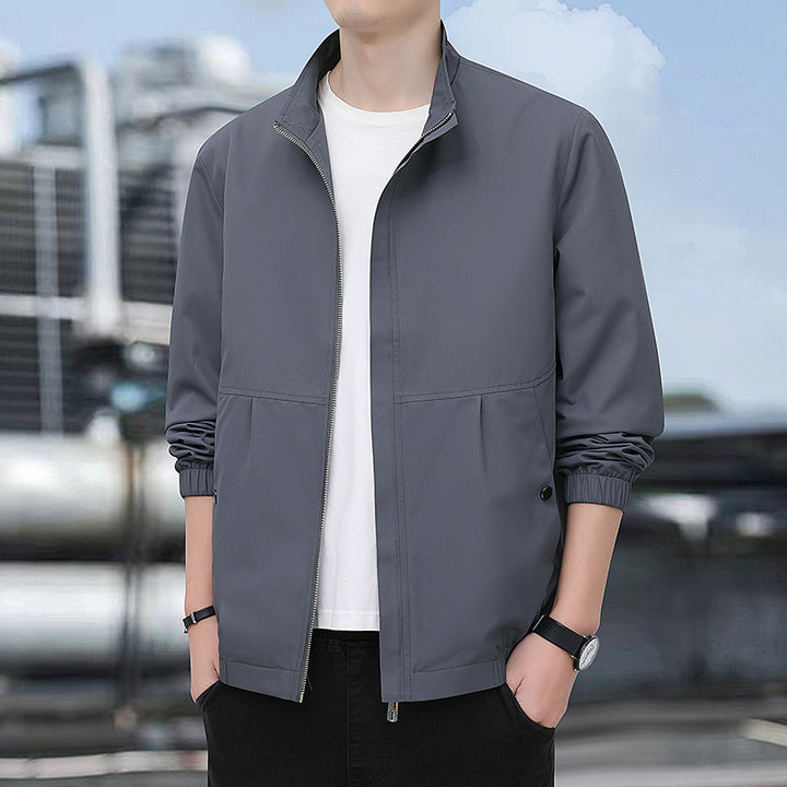 Herren Leichte Urban-Windjacke mit Stehkragen, Reißverschluss und elastischen Bündchen Drune