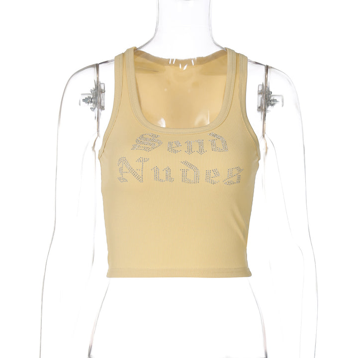 Damen Crop-Top mit funkelndem Schriftzug Drune