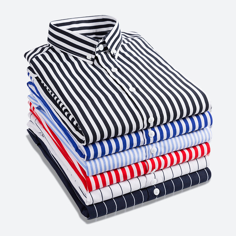 Herren nan gestreiftes Businesshemd mit Button-Down-Kragen und taillierter Silhouette Drune
