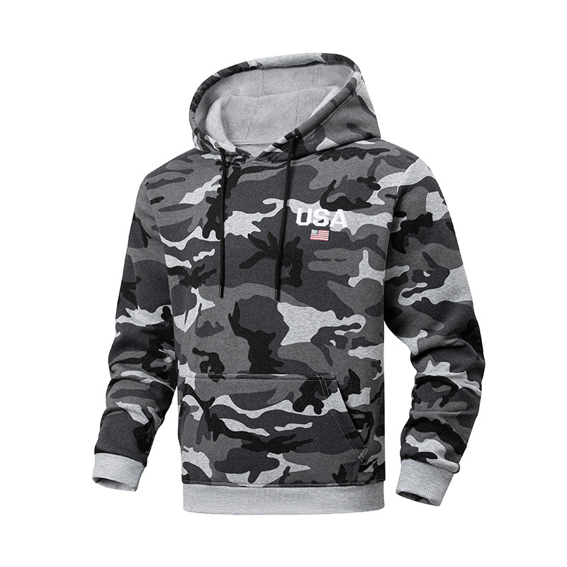 Herren Sportlicher Kapuzenpullover mit camouflagemuster