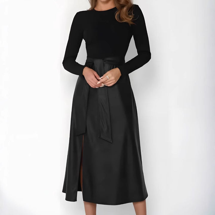 Drune | Lederkleid mit Einsätzen