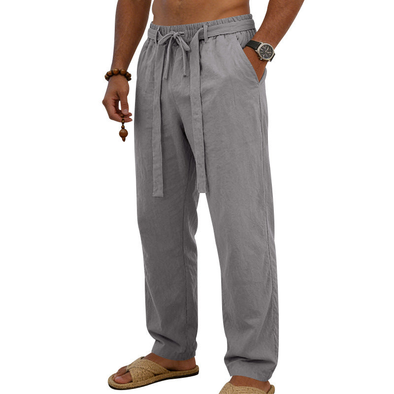 Herren Atmungsaktive Sommer-Relaxhose mit Elastikbund, Tunnelzug und Seitentaschen Drune