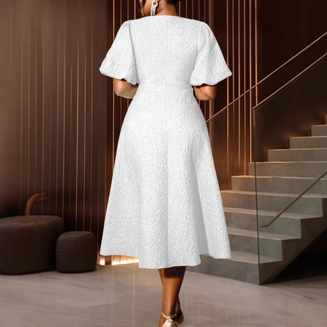 Damen Freizeitkleid mit floralem Strukturmuster Drune