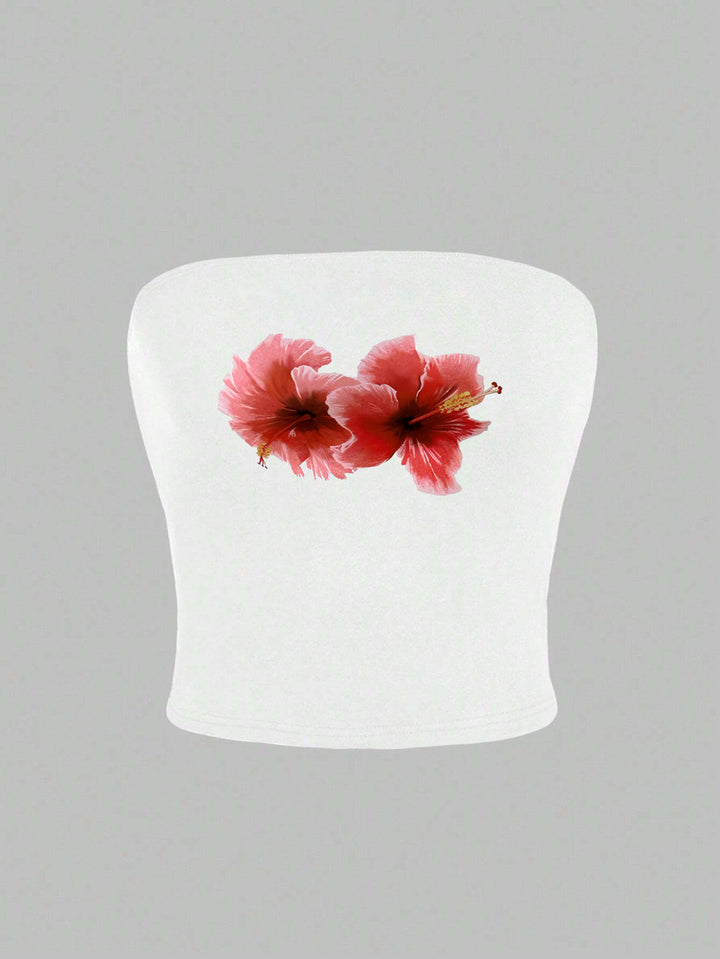 Damen Bandeau-Top mit fröhlichem Gespenster-Motiv Drune