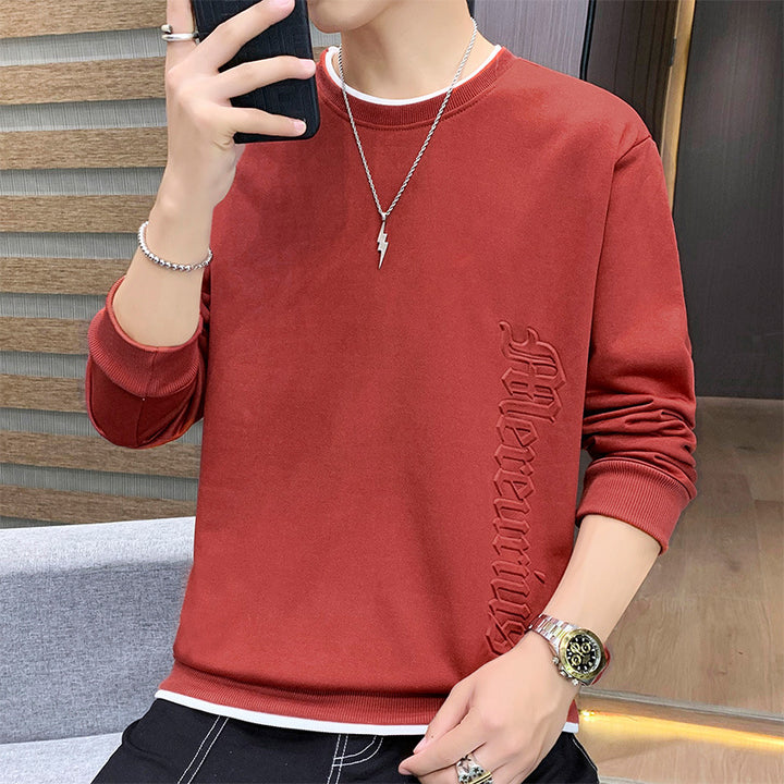 Herren Oversize-Sweatshirt mit Rippbündchen und geprägtem Seitenprint Drune