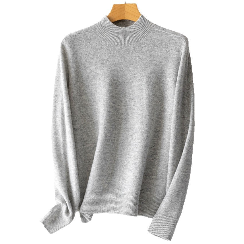 Damen Feiner Feinstrick-Pullover mit kurzem Stehkragen und Kaschmir-Optik Drune
