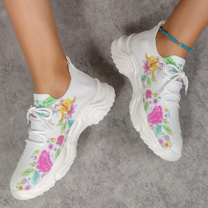 Drune | Breite Sneaker Mit Blumenmuster Für Damen