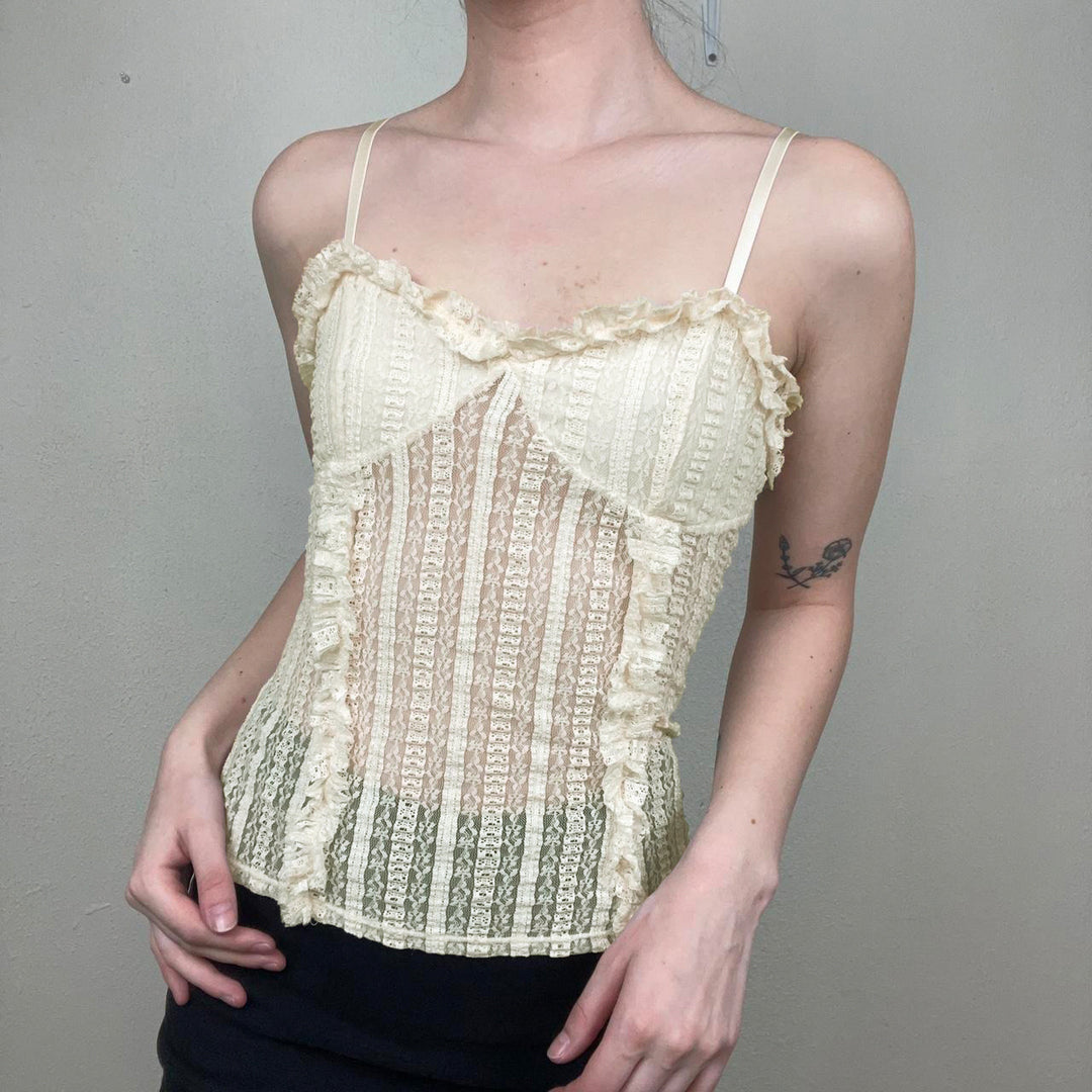 Damen Rüschen-Top mit verstellbaren Trägern und verführerischem Design Drune