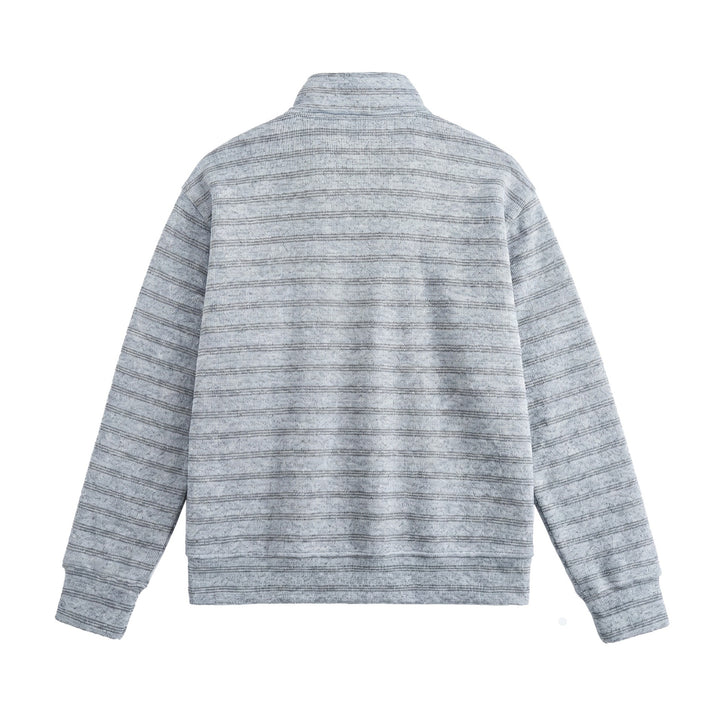 Herren Strukturiertes Halbzip-Strickpullover mit Stehkragen Drune