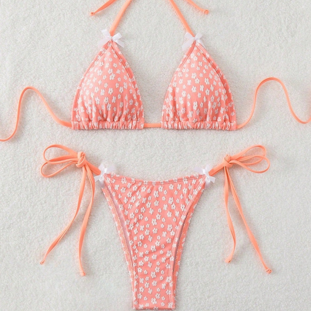 Damen Triangel-Bikini mit zarten Bindebändern Drune