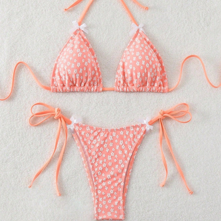 Damen Triangel-Bikini mit zarten Bindebändern Drune