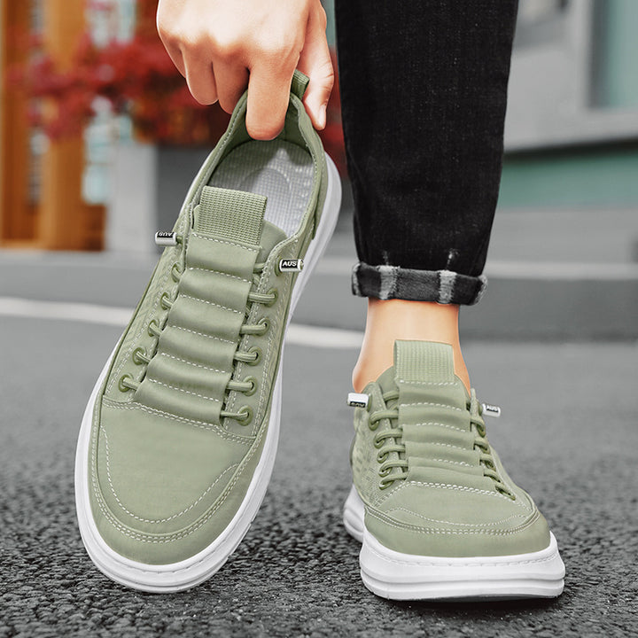 Herren urbaner Komfort‑Sneaker mit geprägtem Seitenmuster, gepolsterter Schnürlasche und dämpfender Luftkapselsohle Drune