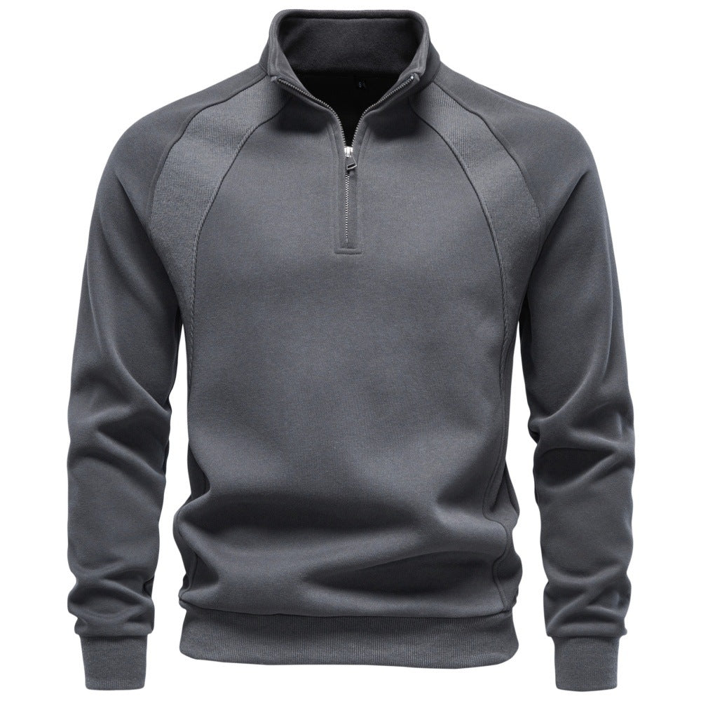 Herren Troyer-Fleecepullover mit Stehkragen und halbem Reißverschluss Drune