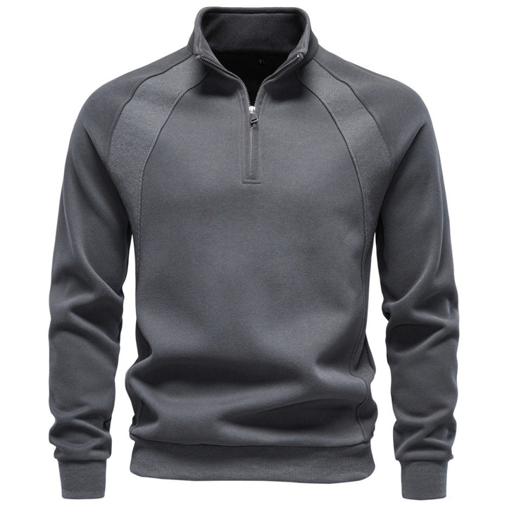 Herren Troyer-Fleecepullover mit Stehkragen und halbem Reißverschluss Drune