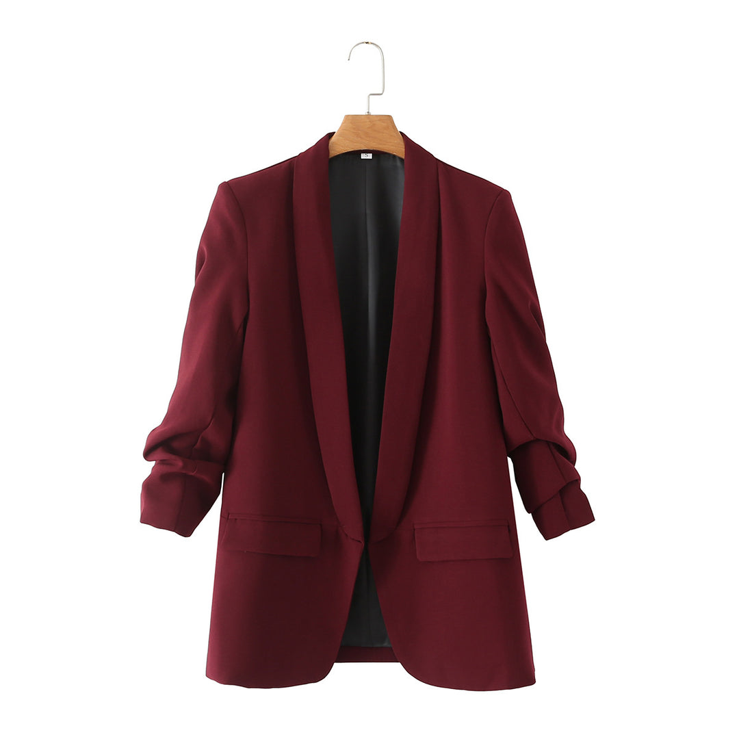 Damen nan taillierter Blazer mit Schalkragen und dreiviertelärmeln Drune
