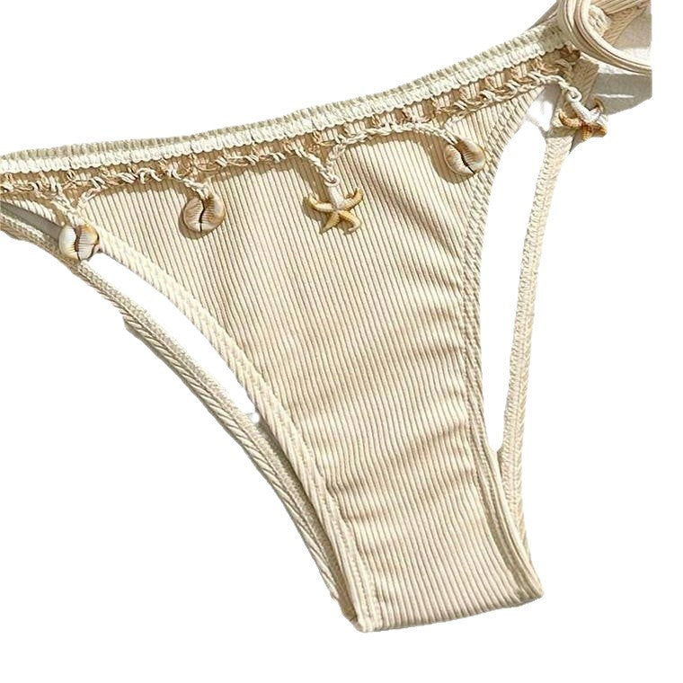 Damen Triangel-Bikini mit dekorativen Muschel-Details Drune