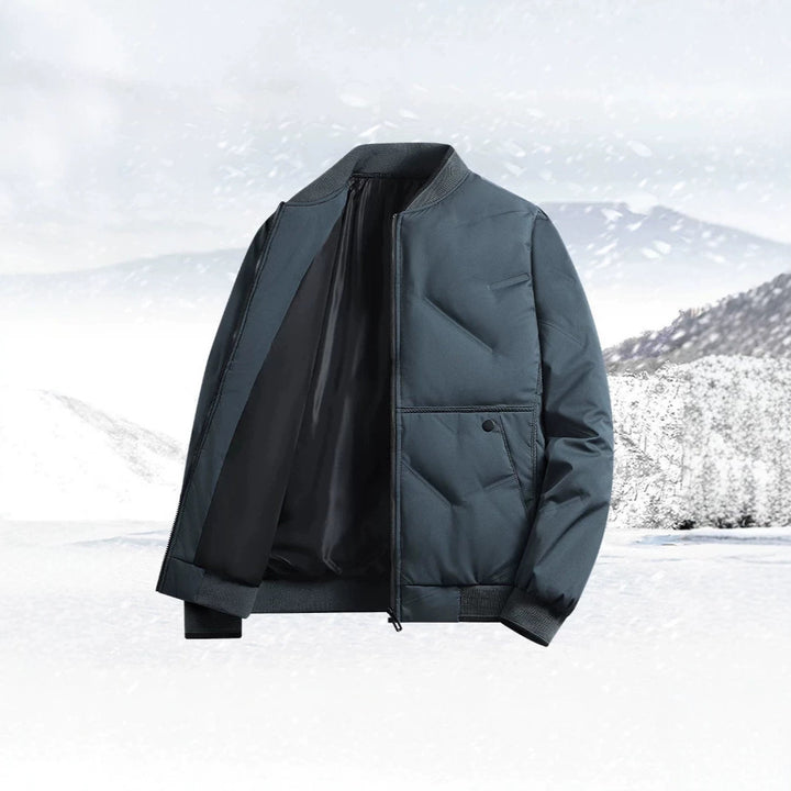 Herren Gepolsterte Thermo-Bomberjacke mit Stehkragen, Reißverschluss & isolierender Wattierung Drune