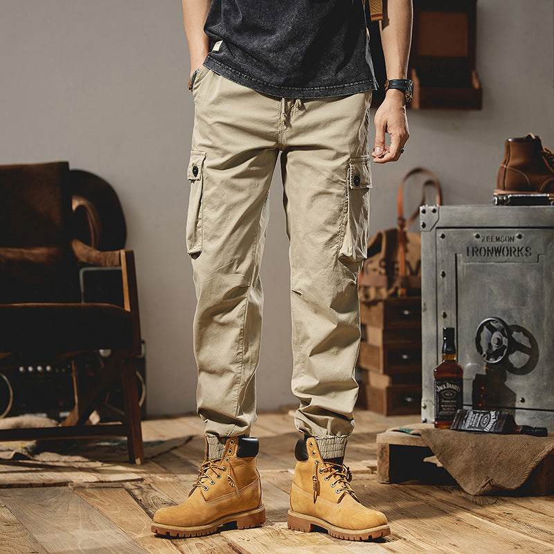 Herren Canvas-Cargojogger mit verstärkten Kniepaneelen, elastischem Komfortbund und Organizer-Taschen Drune