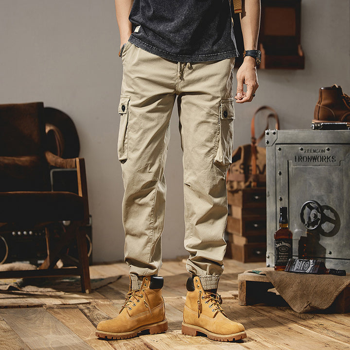 Herren Canvas-Cargojogger mit verstärkten Kniepaneelen, elastischem Komfortbund und Organizer-Taschen Drune