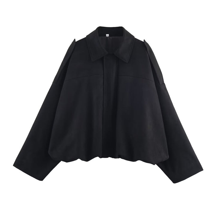 Damen Cropped Bluse mit voluminösen Ärmeln Drune