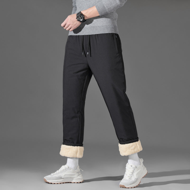 Herren leichte Travel-Jogginghose mit elastischem Bund, Kordelzug, verdeckten Reißverschlusstaschen und geradem Bein Drune