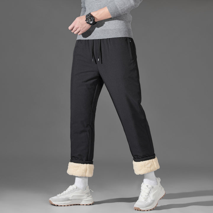 Herren leichte Travel-Jogginghose mit elastischem Bund, Kordelzug, verdeckten Reißverschlusstaschen und geradem Bein Drune
