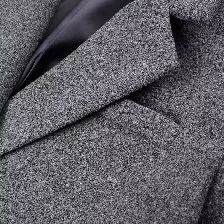 Damen Langmantel aus Wollmix mit Oversize-Silhouette, Schalkragen und aufgesetzten Taschen Drune