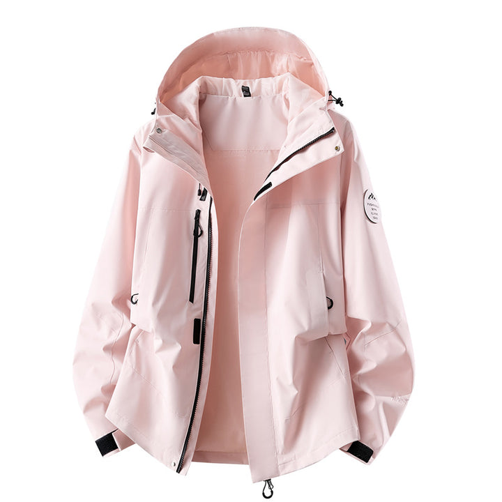 Damen technische dreilagige Softshell-Regenjacke mit getapten Nähten und Multifunktions-Taschen Drune