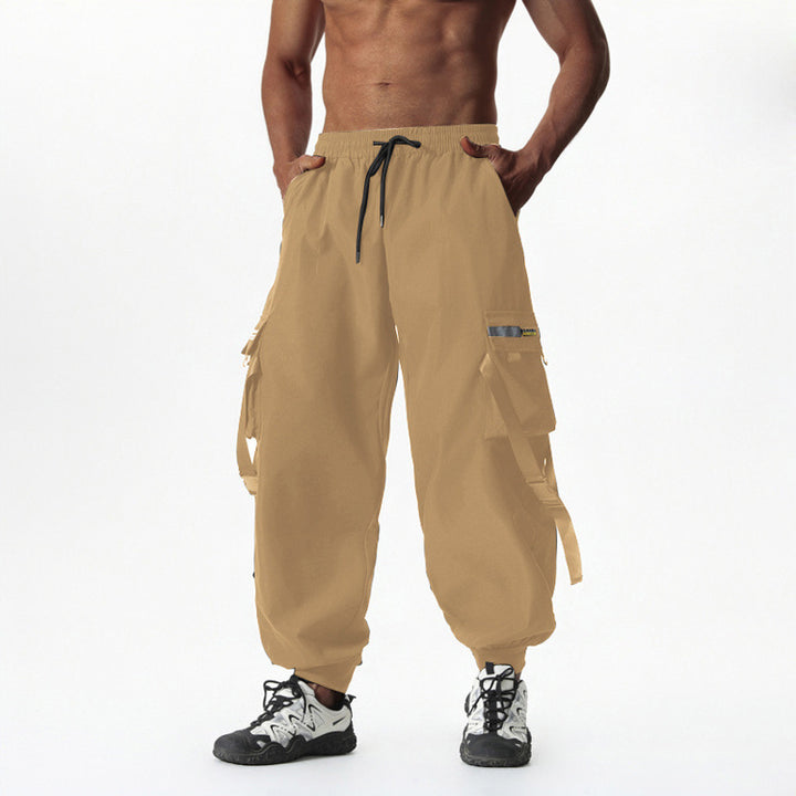 Herren Utility-Cargo-Jogginghose mit Tunnelzug, Beinschnallen & Mehrfachtaschen Drune